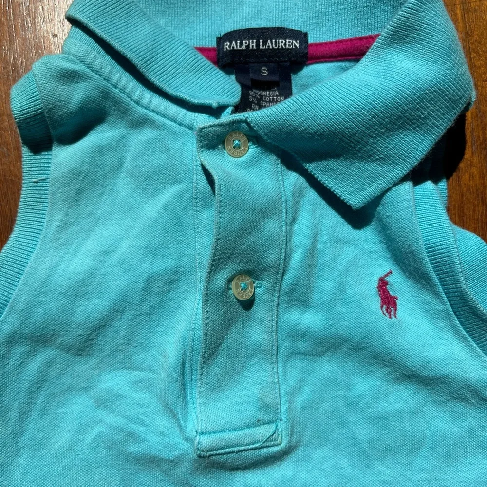 Ralph Lauren Kids VTG Y2K Turquoise Polo Tank